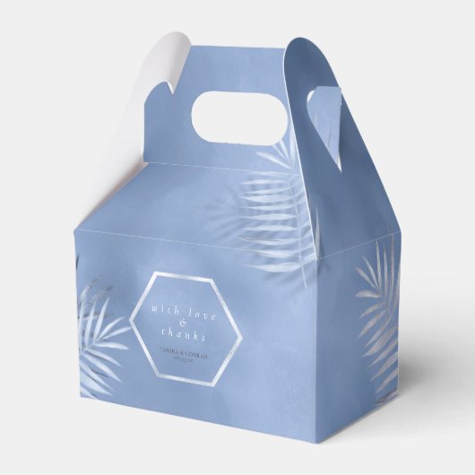 Ballotins Lush Palm Leaf Mariage Merci Windsor Blue ID956 (Verso)