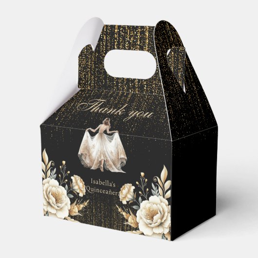 Ballotins Luxe Black Ivory Gold style mexicain Quinceañera (Verso)