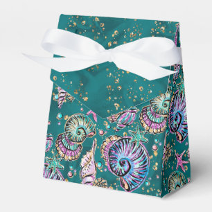 Ballotins Luxe Turquoise sous-marin   Coquillages d'or Green