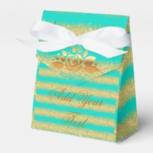 Ballotins Luxueux Turquoise Doré Pailleté Monogrammé Populai