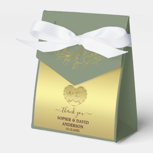 Ballotins Luxury Gold Sage Green Wedding Anniversary  (Verso)