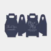 Ballotins M. et Mme Elegant Script Mariage Bleu Marine (Déplié)
