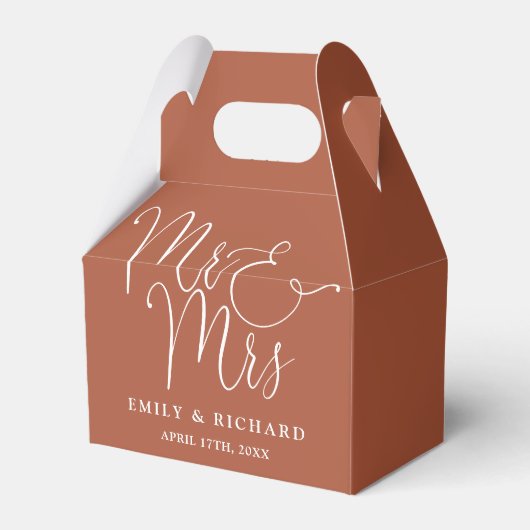 Ballotins M. Et Mme Elegant Script Terracotta Mariage (Verso)