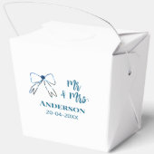 Ballotins M. & Mme ajouter nom date mariage faveur arc bleu (Verso)