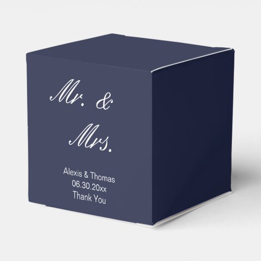 Ballotins M. & Mme en blanc Script Midnight Blue Mariage (Arrière)