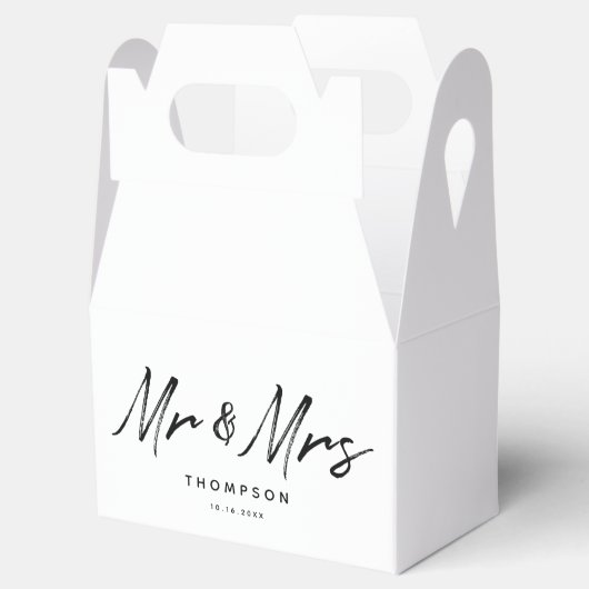 Ballotins M. & Mme Modern Black White Script Mariage (Ouvert)