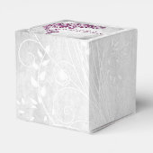 Ballotins Magenta Peacock Leaf Vine Mariage Faveur Box (Arrière)