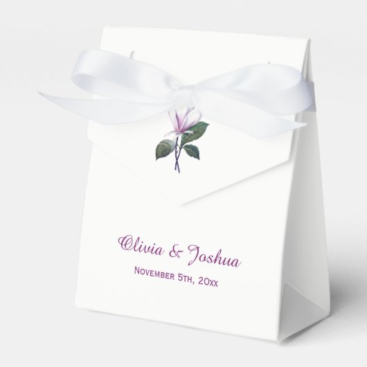 Ballotins Magnolia Flower Wedding Favor Boxes (Verso)