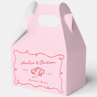Ballotins Main Whimsical tirée rose et Mariage rouge