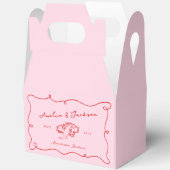 Ballotins Main Whimsical tirée rose et Mariage rouge (Ouvrir)