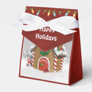 Ballotins Maison de pain d'épices de Noël dans la neige