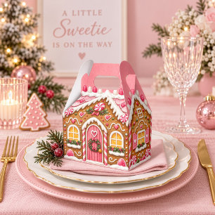 Ballotins Maison en pain d'épices rose pour Baby Shower