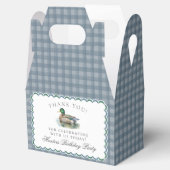 Ballotins Mallard Duck Hunting Gingham Birthday Favor Boxes (Ouvert)