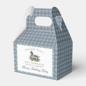 Ballotins Mallard Duck Hunting Gingham Birthday Favor Boxes (Verso)