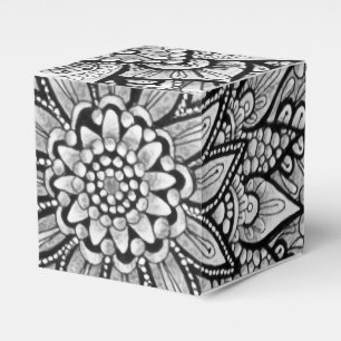 Ballotins Mandala d'art original noir et blanc