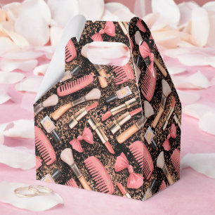 Ballotins Maquillage rose cosmétiques motif paillettes 