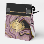 Ballotins Marbre Agate élégant avec Mauve, Noir et Or (Arrière)