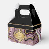 Ballotins Marbre Agate élégant avec Mauve, Noir et Or (Arrière)