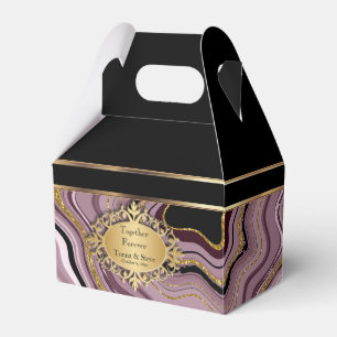 Ballotins Marbre Agate élégant avec Mauve, Noir et Or