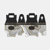 Ballotins Marbre Agate élégant avec noir, or et gris (Déplié)