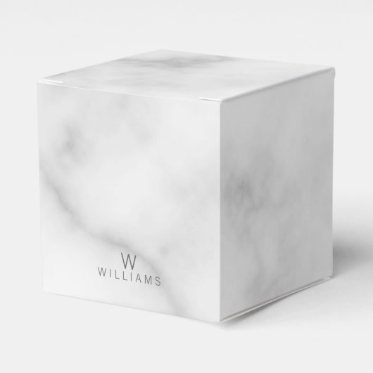 Ballotins Marbre blanc avec monogramme et nom personnalisés (Verso)