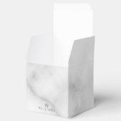 Ballotins Marbre blanc avec monogramme et nom personnalisés (Ouvert)