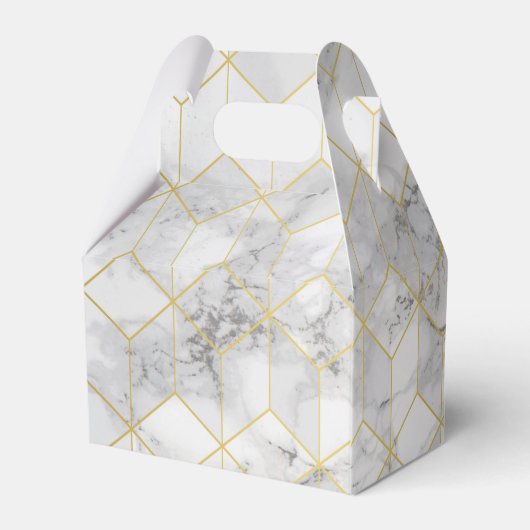 Ballotins Marbre blanc avec Motif Gold Cube + Monogramme (Arrière)