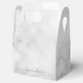 Ballotins Marbre blanc de nom personnalisé de script moderne (Ouvert)