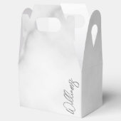 Ballotins Marbre blanc Modern Script Nom personnalisé (Ouvert)
