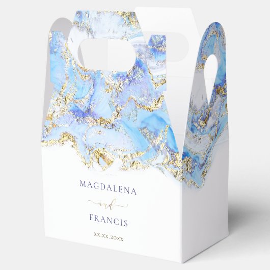 Ballotins marbre bleu aquarelle | MARIAGE (Ouvert)