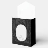 Ballotins Marbre noir moderne mariage foncé Favoriser Box (Ouvert)