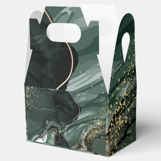 Ballotins Marbre vert émeraude et or, Arrière - plan marbré (Ouvert)