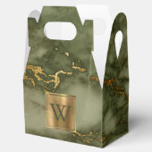 Ballotins Marbre Vert Olive Monogramme Or (Ouvert)