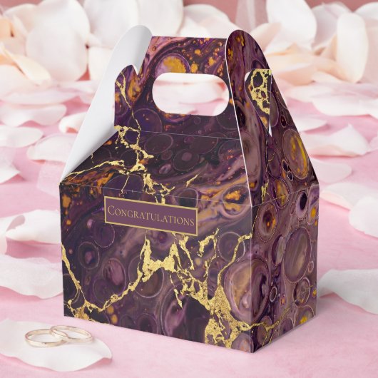 Ballotins Marbre Violet Et Or (Mariage)