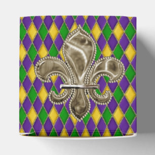 Ballotins Mardi Gras Arlequin motif avec Fleur de Lis