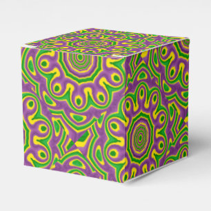 Ballotins Mardi Gras Vert Jaune violet Motif Mandala