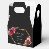 Ballotins Mariage à fleurs noir rouge chic (Ouvert)