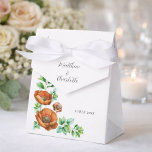 Ballotins Mariage à l'aquarelle  Coquelicots rouges dans le<br><div class="desc">Élégante boîte cadeau de mariage présentant de délicates fleurs de coquelicot rouges et une personnalisation de script raffiné. Parfait pour les faveurs de mariage,  les cadeaux aux invités ou le style d'événement romantique avec une esthétique douce et intemporelle.</div>