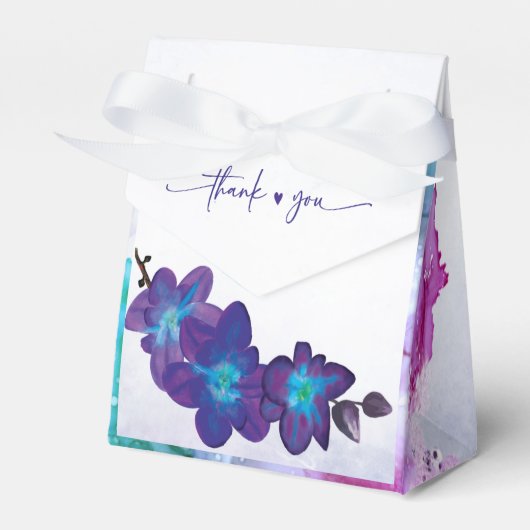 Ballotins Mariage à l'orchidée violette et bleue (Verso)
