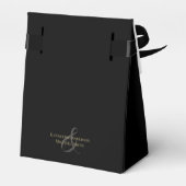 Ballotins Mariage Abstrait moderne noir et or (Arrière)