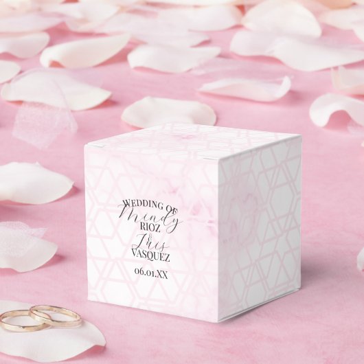 Ballotins Mariage Abstrait Rose Script Noir (Mariage)