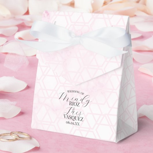 Ballotins Mariage Abstrait Rose Script Noir (Mariage)