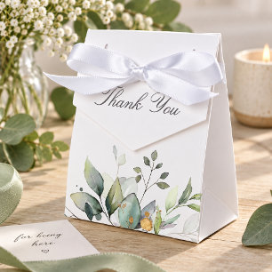 Ballotins Mariage aquarelle de verdure d'eucalyptus