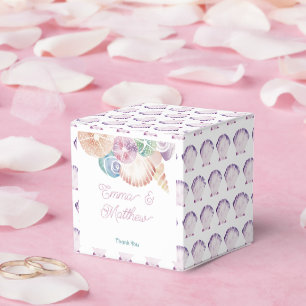 Ballotins Mariage au bord de la mer aux coquillages aquarell