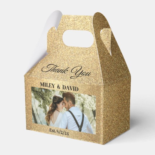 Ballotins Mariage Ballotin Gable - Parties scintillant Or (Verso)