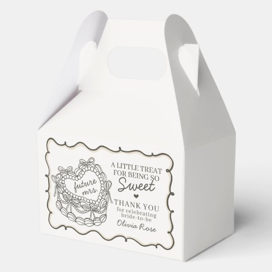 Ballotins Mariage Beige Retro Coquette Gâteau à thème coeur  (Recto)