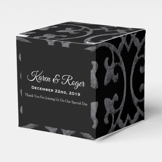 BALLOTINS MARIAGE BLACK & WHITE FLEUR DE LIS PERSONNALISÉ (Verso)
