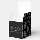 BALLOTINS MARIAGE BLACK & WHITE FLEUR DE LIS PERSONNALISÉ (Ouvert)