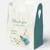 Ballotins mariage bleu blanc fleurs verdure (Ouvrir)