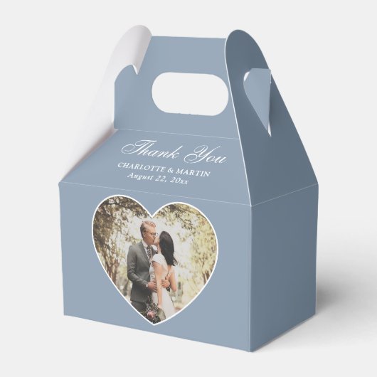 Ballotins Mariage bleu Dusty romantique Photo (Verso)